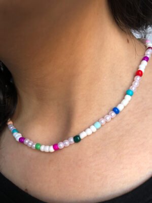Collar perlas multicolor